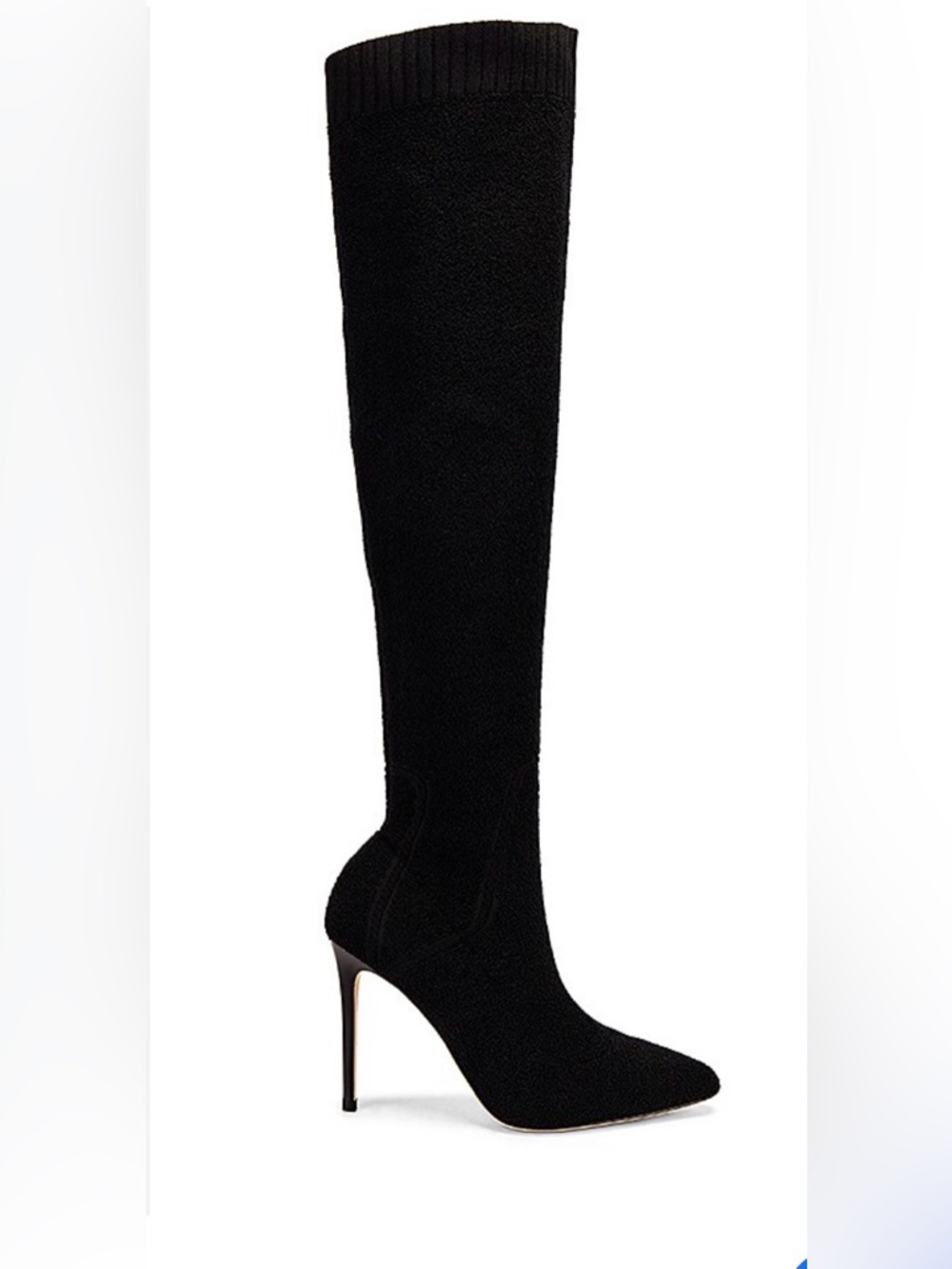 PAIGE Black Over-the-Knee Jessamine Stiletto Sock Boot